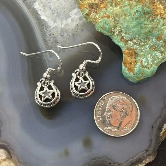 Carolyn Pollack Sterling Silver Horseshoe Dangle Earrings For Women